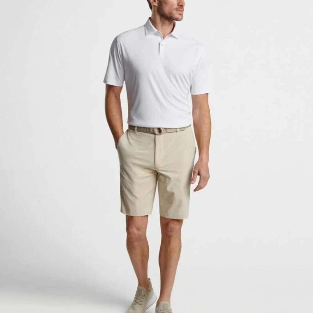 Peter Millar Shackleford Performance Hybrid Short Sand Tan Sz 34